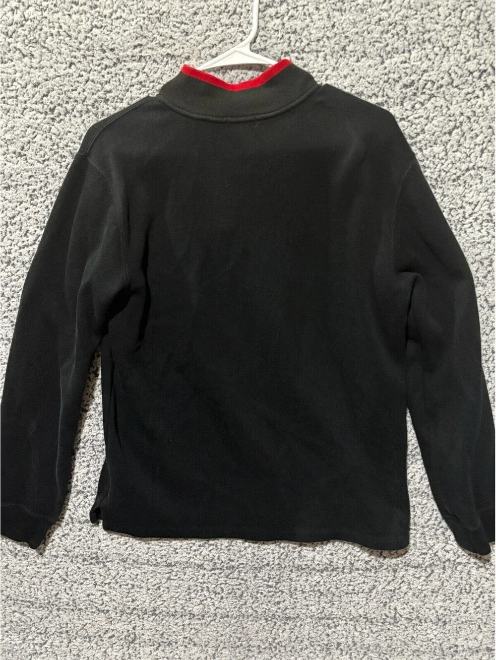 Polo Ralph Lauren 1/4 Zip Pullover XL Youth (18-20) Boys Black w Red Polo Pony